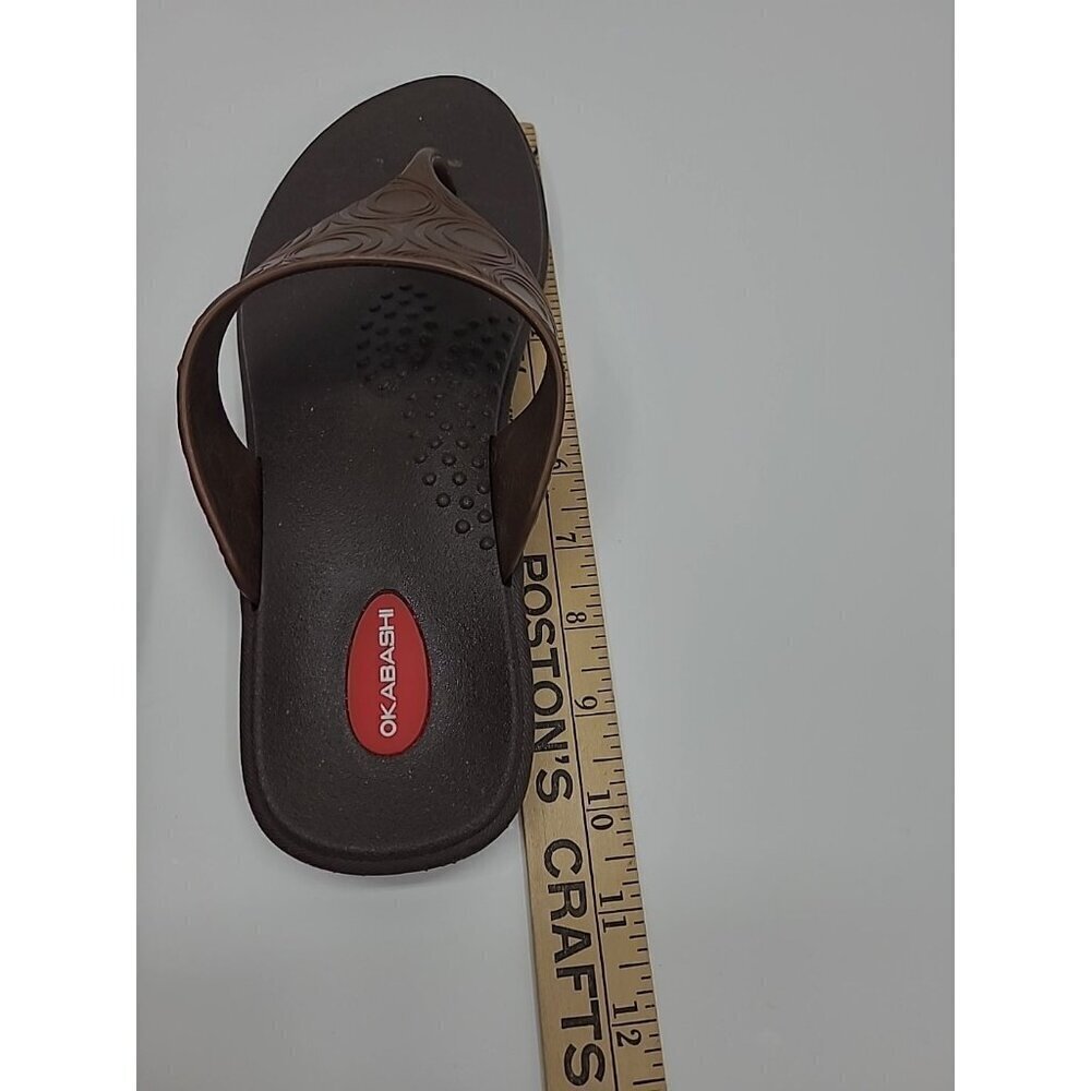Okabashi Thong Sandals Brown Women's Size Large Made in USA - Picture 6 of 7